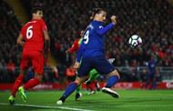 LIVERPOOL, ENGLAND - OCTOBER 17: Zlatan Ibrahimovic of Manchester United is closed down by Dejan Lovren of Liverpool during the Premier League match between Liverpool and Manchester United at Anfield on October 17, 2016 in Liverpool, England.  (Photo by Clive Brunskill/Getty Images)